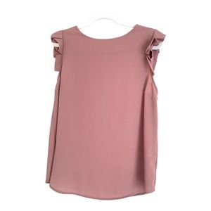 Monteau Los Angeles Women Short Ruffle Sleeve size Large Pink blouse